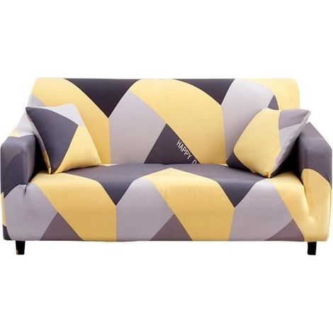 Gelber 3-Sitzer-Sofabezug – INSFITY – Stretch – Für Sofalängen von 190–230 cm (1/4)