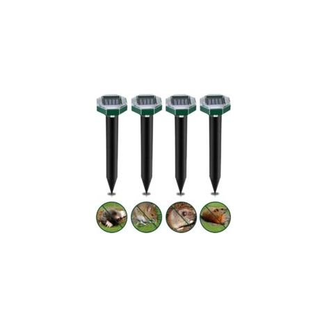 Répulsif solaire ultrasonique pour taupes, lot de 4, étanche, pour jardins, protection contre les campagnols - Crezuo (1/4)