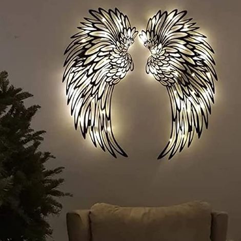Metallene LED-Engelsflügel, Wanddekoration (1/5)