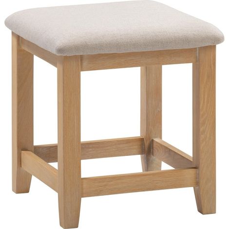 Windsor Dressing Table Stool - L42 x W42 x H46 cm - Natural Oak/Oat