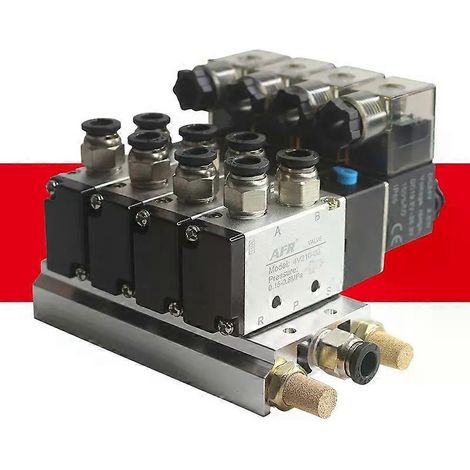distributeur pneumatique 4v210-08, électrovanne 5/2, groupe de vannes, vérin d'îlot, vanne d'inversion, distributeur pneumatique (1/4)