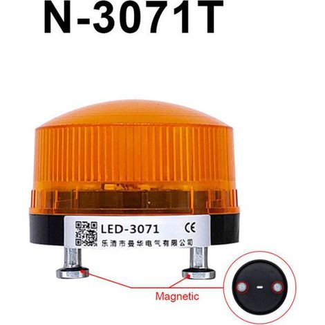 Signal stroboscopique voyant d'avertissement avec alarme sonore buzzer N-3071 lampe à LED - N-3071T Yellow-220VAC