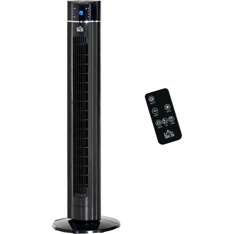 2-In-1 Turmventilator Standventilator Mit Fernbedienung, Ionisator, Timer, 3 Stufen, 60° Oszillation, 60W, Schwarz
