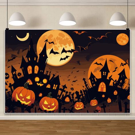 Fond pour Halloween, décoration murale haut de gamme pour une ambiance festive, bannière photo - 180 x 210 cm - Style 19