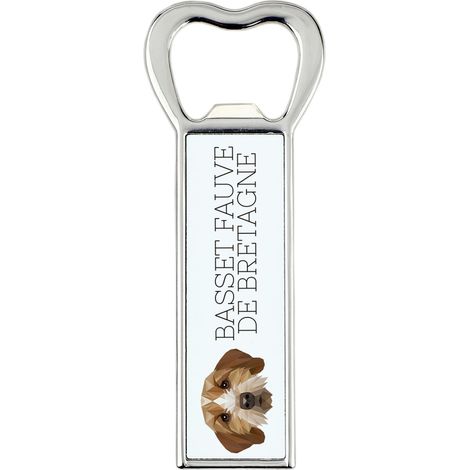 Basset Breton, Basset Fauve de Bretagne - apribottiglie con foto e iscrizione per la birra Art-Dog (1/5)