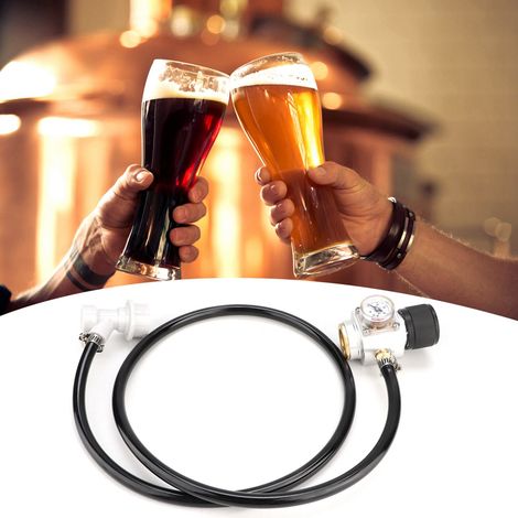 Mini régulateur de gaz CO2 0-90 PSI, ensemble de conduite de gaz 5/16 po, manomètre et kit d'accessoires à verrouillage à bille (1/5)