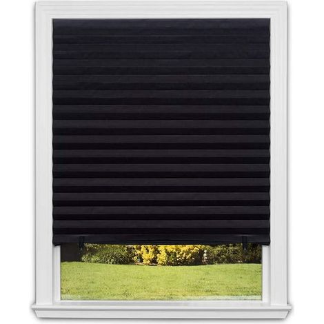 Store occultante plissée en papier noir, stores à lamelles 36 x 72 pouces, voilage anti-lumière, pack de 1, idéal pour fenêtre, obscurcissement temporaire (1/5)