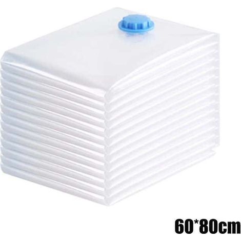 Sac de rangement pour vêtements sous vide puissant, sac de rangement compressé pour gain de place, ménage 60x80cm 2 pièces