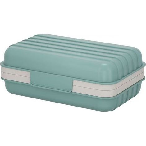 Porte-savon, convient pour la douche, boîte à savon de voyage couverte, convient pour la gym, le camping, les articles de toilette de voyage, portable, anti-fuite (bleu brumeux) (1/5)