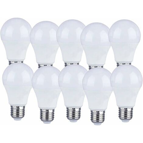 Lot de 10 Lot de 10 Ampoules LED E27 9W A60 - Lumière Blanche Chaud 4000K - 806 Lumen (1/4)