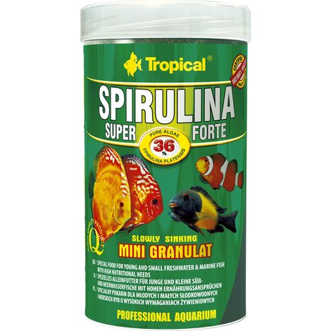 Espirulina tropical súper fuerte mini granulada 100 ml/56 g