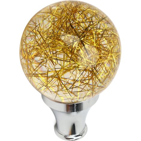 Levier de vitesses boule ronde universel pommeau de levier de vitesse modifié pour la plupart des voitures avec 3 adaptateurs jaune (1/5)