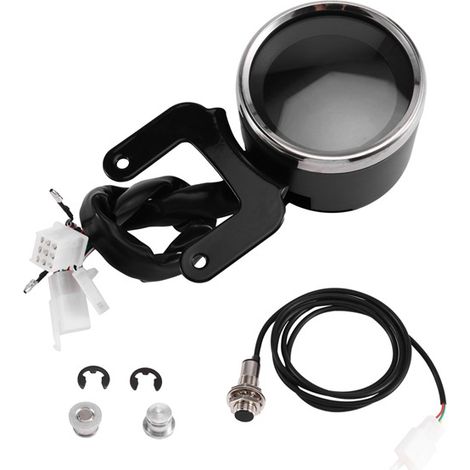 Motorcycle instrument panel modification: retro cruiser style, odometer/mileage switching LCD display, VA color round gauge, tachometer. (1/4)