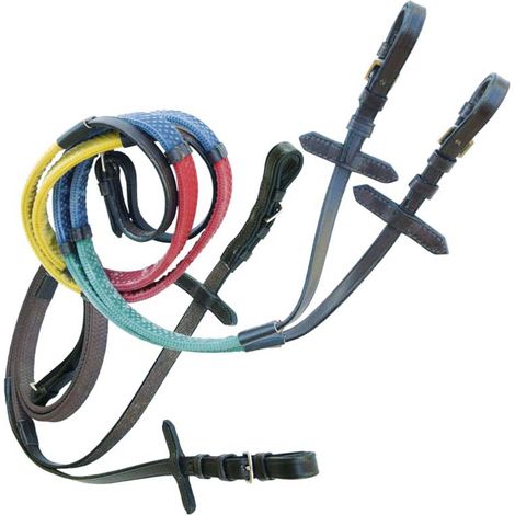 Plein mm 16 - 5/8, Noir 10: Redini Tattini en cuir avec doublure en caoutchouc et boucles en acier inoxydable