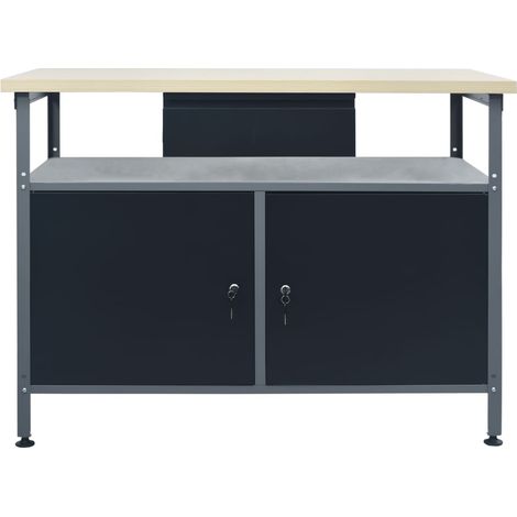 Établi Noir 120x60x85 cm Acier (1/5)