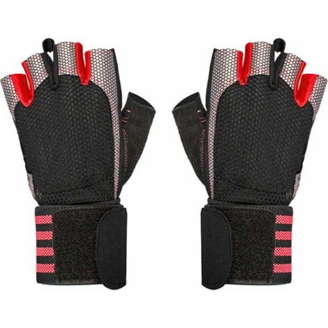 Gants d'haltérophilie - - Noir - Support de poignet - Protection de la paume - Fitness (1/4)