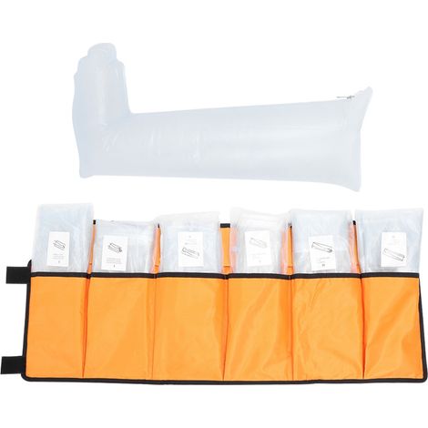 7pcs lot de coussins gonflables pour bras et jambe, kit de premiers secours extérieur, attelles à air pour camping d'urgence (1/5)