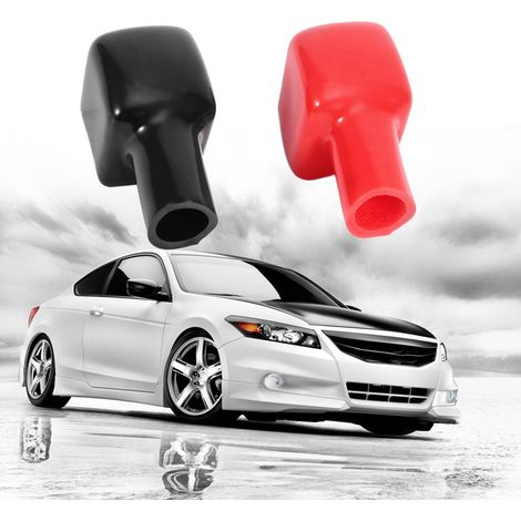 2Protège-bornes de batterie auto en plastique, 2 pièces, caches isolateurs de cosse positive, noir et rouge, protection étanche (1/5)