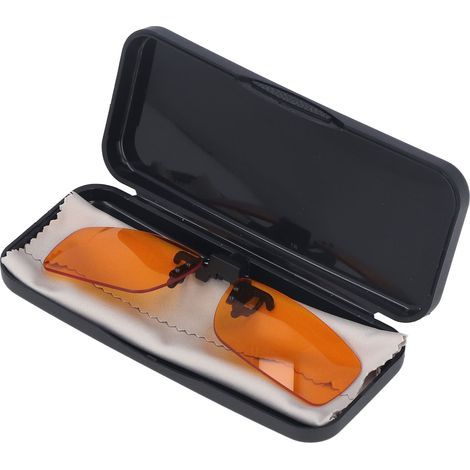 Clip-On-Brille mit effizientem Blaulichtfilter, 180° vertikal klappbar, tragbar, orangefarbene Clip-Linse für Computer, quadratisch (1/5)