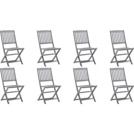 Maison Exclusive - Sedie da Giardino Pieghevoli 8 pz con Cuscini Massello Acacia