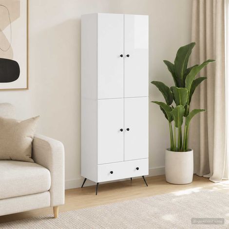vidaXL Schrankset 2 pcs Hochglanz Weiß Holzwerkstoff (1/5)