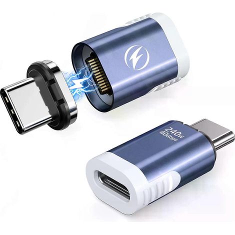 ANMONE 24-Pin USB 4 Magnetadapter Typ C 240W für MacBook Pro Air Samsung 40G 20G 8K@60Hz USB-C Schnelllade-Magnetkonverter (1/4)