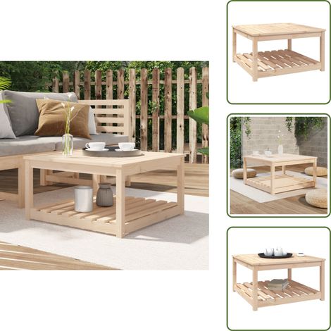Table de jardin 82,5x82,5x45 cm bois massif de pin - Table De Jardin - Table Extérieure - Mobilier De Jardin - Table En Bois - Table Ronde (1/5)