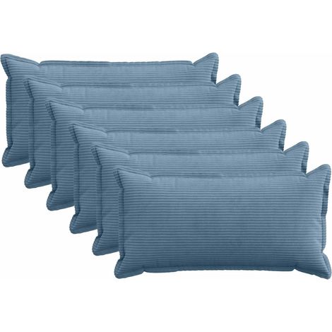 vidaXL Funda de almohada 6 uds. HOUTEN Azul 40 x 80 cm pana (1/5)