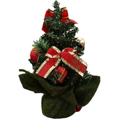 Lot de 4 mini sapins de Noël artificiels de 20 cm pour la décoration de fêtes à la maison et les créations artisanales. (1/4)