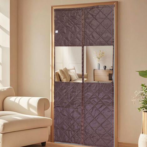 Volet magnétique pour porte, adapté aux portes jusqu'à 93 cm x 196 cm (36,61 po x 77,17 po) - Volet d'hiver avec fenêtres transparentes, kit d'isolation et déflecteur d'air pour bloquer l'air froid de (1/5)