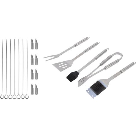 Set mit 20 Grillutensilien aus Edelstahl, tragbar für den Einsatz im Freien und zu Hause, Grillset mit Aufbewahrungstasche (1/5)