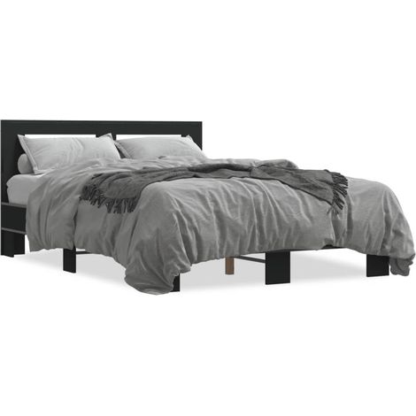 Maison Exclusive - Bettgestell Schwarz 140x200 cm Holzwerkstoff u