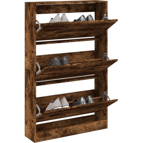 Schuhschrank Räuchereiche 80x21x125,5 cm Holzwerkstoff