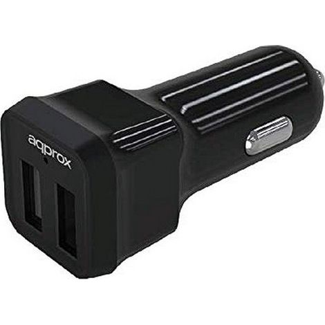CARGADOR USB APPROX COCHE APPUSBCAR24B 5VDC/2.4A 2USB NEGRO (1/2)
