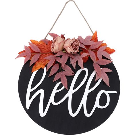 Thanksgiving-Kranz, Holzschild, Türhänger, Willkommensschild, Kranz-Angebot, Heimdekoration, Ahornblume (1/5)