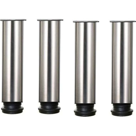 Pied de meuble-Lot de 4 Pieds de meubles de hauteur réglable en acier inoxydable pour canapé table armoires - 25cm - 25cm (1/4)