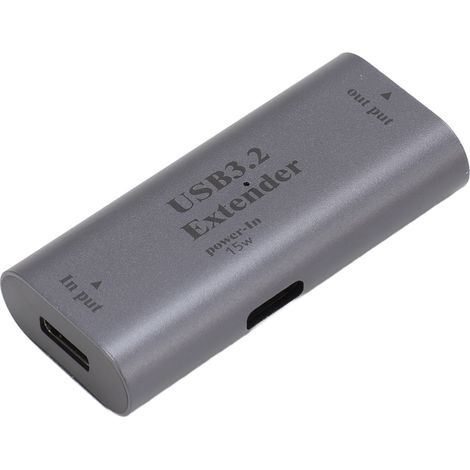 Extension de Signal USB 3.2, 5Gbps, 10m, longue Distance, adaptateur d'extension d'amplificateur USB3.2 Portable avec Port de charge 15W C, entrée à sortie (1/5)
