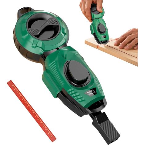 Corde à percussion – Niveau à bulle spécialisé pour le travail du bois, outil de précision rétractable rapide automatique avec marqueur Rouleau de fil de frappe Pour le travail du bois, la (1/5)