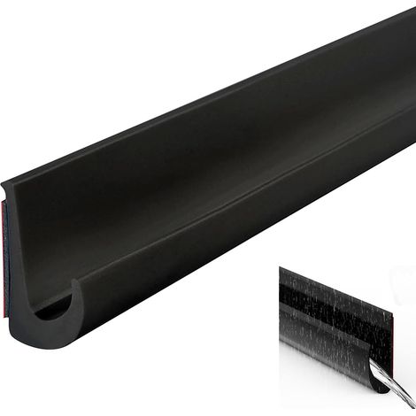 Gouttière de toit en forme de J pour véhicule récréatif - Autocollant en PVC - Pour véhicule, camion, camping-car, bateau, voiture, fourgonnette, porte (noir, 5 m) (1/5)