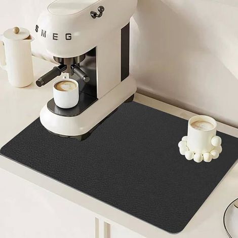 Tapis Egouttoir Vaisselle,40x60cm Tapis de Drainage de Cuisine,Tapis Egouttoir Vaisselle Absorbant,Tapis Schwarz(40x60mm) (1/5)