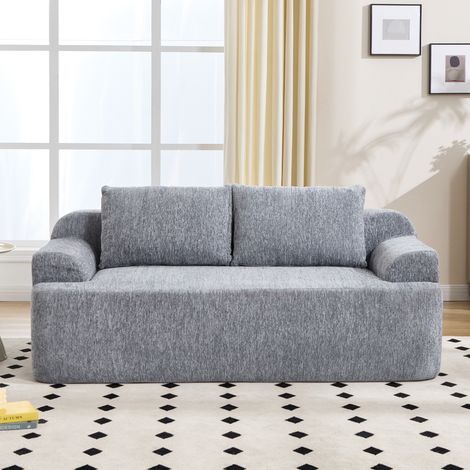Canapé deux places, canapé modulable, fauteuil nuage en mousse à mémoire de forme avec coussins - gris (1/5)
