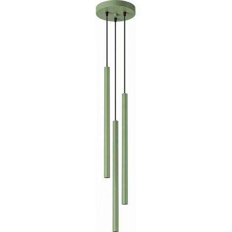 Lámparas colgantes PASTELO salvia acero 3xG9 19.5cm Sollux (1/2)