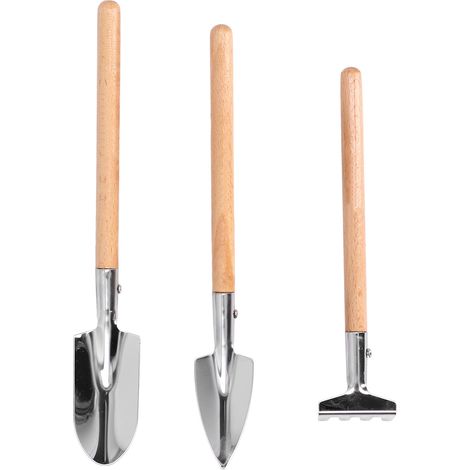 Kit de Jardinage en Acier Inoxydable avec Bêche, Transplantoir et Désherbeur (1/5)