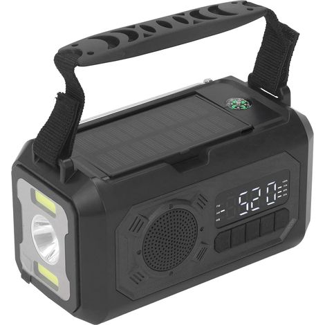 Radio Météo d'urgence 12 000 MAh, Batterie Externe, AM/FM, Lampe (1/5)