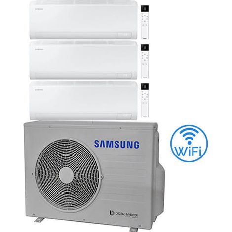 Samsung CEBU S2 R32 Wifi Trial Split Inverter Klimaanlage 9000 + 9000 + 12000 BTU mit E.U. AJ052TXJ3KG/EU NEU 2025 Klasse A+++/A++
