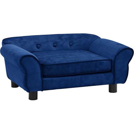 vidaXL Hundesofa Blau 72x45x30 cm Plüsch