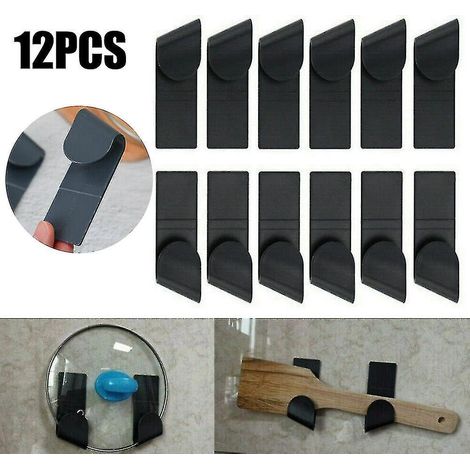 Lot de 12 supports muraux pour couvercles de casseroles et poêles, organisateur d'ustensiles de cuisine (1/5)