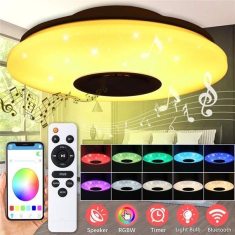Plafonnier avec musique bluetooth et haut parleur - 102 LED - 60W - RVB - télécommande AC180 (1/4)