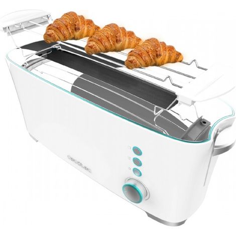 Cecotec Tostadora de 1 Ranura Larga Toast&Taste Extra W. 1000W, 2 Tostadas, Ranura XL para Panes Gruesos, Sistema Autocentrado