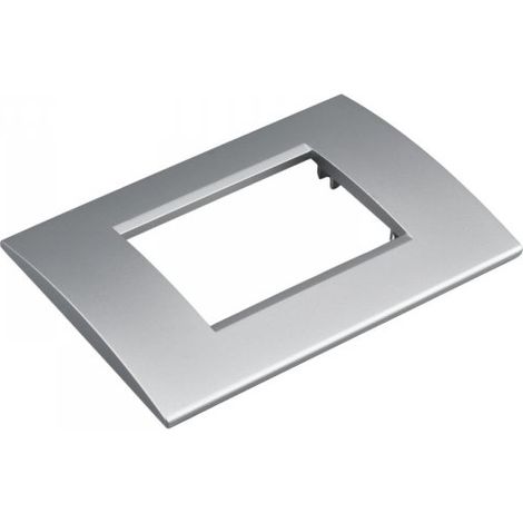 Placca Plastica Quadrata MBL 3M Grigio Compatibile Bticino Living BLN89306
